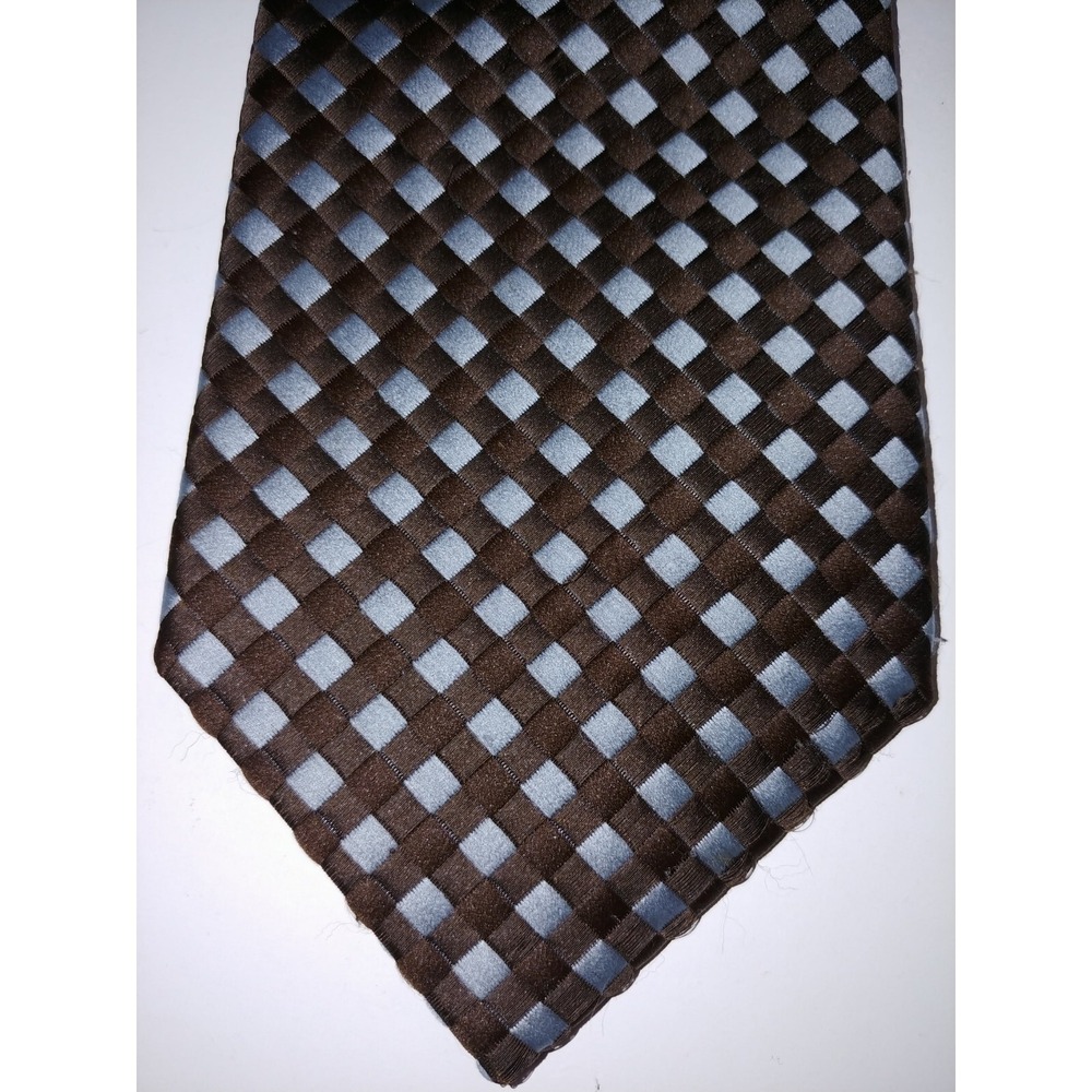 LILLY DACHE PARIS TIE BROWN/LIGHT BLUE - TEXTURED 4" WIDE